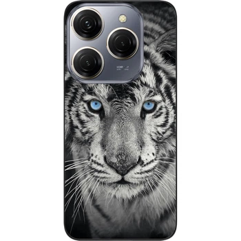 Чехол силиконовый SMTT для Tecno Spark 20 Pro (KJ6) с картинкой Белый тигр