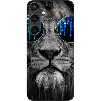 Силиконовый чехол SMTT для Samsung Galaxy S23 FE с картинкой Лев в очках