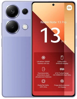 Smartfon Xiaomi Redmi Note 13 Pro 12/512GB Lavender Purple (6941812763049)