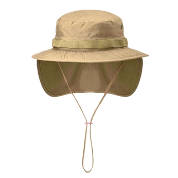 Панама тактична Helikon-Tex із хвостом захист шиї S Хакі BOONIE HAT - COTTON RIPSTOP - KHAKI (KA-BON-CR-13-B03-S)