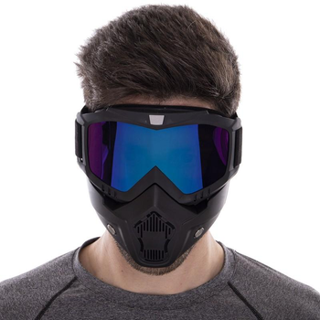 Захисна маска-трансформер окуляри пів-обличчя SP-Sport MS-6827 чорний