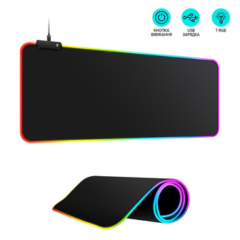 Игровая поверхность T-Wolf FGD-02 с RGB подсветкой (30х80 см)