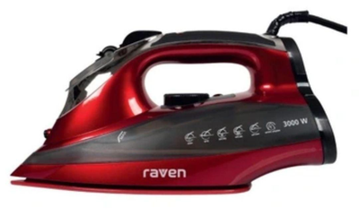 Праска парова Raven EZ003X, (3000Вт) з керамічною підошвою, червоний