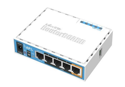 Маршрутизатор MikroTik RB952Ui-5ac2nD ("hAP ac lite", 5xLAN, PoE in/1*out , 2.4+5 Ghz, 802.11a/b/g/n/ac, 2*2 MIMO, 2 dBi, 22&23dBm, 300+433Mbps, CPU 650Mhz, 64 MB RAM, USB port , RouterOS L4)