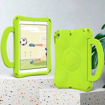 Чехол STR EVA Мяч с ручкой подставкой для Apple iPad 9, 2021 (10.2" экран) Green