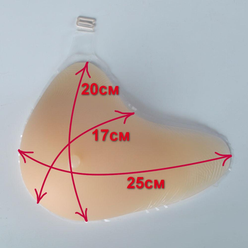 Протез молочной железы силиконовый после мастэктомии 420 г. с удлинением к подмышке левая чашка С (2614)