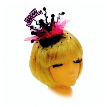 Корона на заколке Happy Birthday SETA Decor 16-697BLK-ML