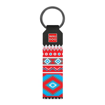 Брелок WAUDOG Design з малюнком "Етно", преміум шкіра (ширина 20 мм, довжина 95 мм) чорний