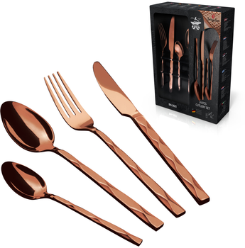 Набір столових приборів Berlinger Haus Metallic Line Rose Gold Edition 24 предмети (BH/2621A)