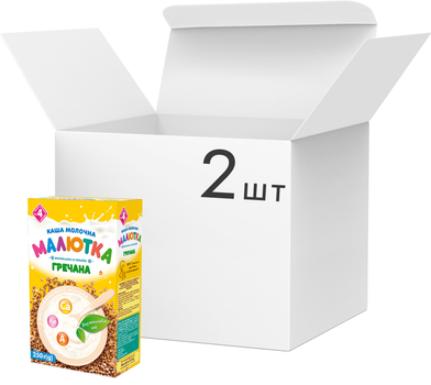 Упаковка каші молочної Малютка Гречка 250 г х 2 шт (2000000015505)