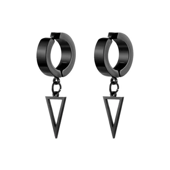 Бижутерия серьги-клипсы-каффы из медицинской стали Triangle EH071-02 Black 447