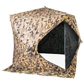 Палатка зимняя утепленная для рыбалки Green Camp GC-1990G 200×200×205 см, туристическая, камуфляж military, ветроустойчивая