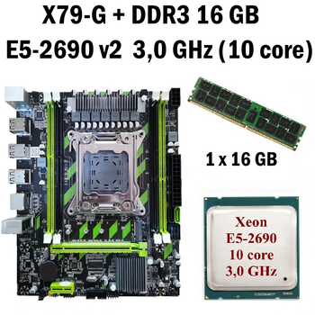 Материнская плата Taishuo X79-G LGA 2011 + процессор (б/у) Xeon E5-2690 V2 10 ядер 3,0G + RAM DDR3 16 GB (22269021)