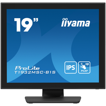 Монитор сенсорный 19" IPS Iiyama T1932MSC-B1S безрамочный экран Черный