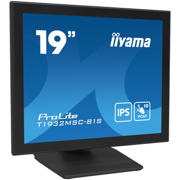 Монитор сенсорный 19" IPS Iiyama T1932MSC-B1S безрамочный экран Черный