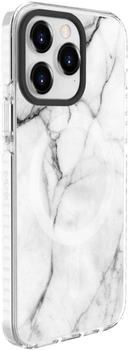 Etui plecki Evelatus Customized Print with MagSafe do Apple iPhone 15 Pro Marble White (4752192067229)