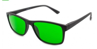 Зелені окуляри при глаукомі у пластиковій оправі лінза скло (глаукома)