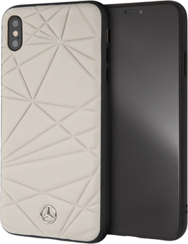 Etui plecki Mercedes-Benz Twister Genuine Leather Hard Case do Apple iPhone XR Grey (3700740437889)