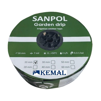 Стрічка емітерна для краплинного поливу Kemal Sanpol 10 (2000м) 7 mil, Туреччина