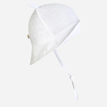 Детская муслиновая панама на завязках с ушками для мальчика Babydream 7panBDmuszY 40 Белая (ROZ6501038130)