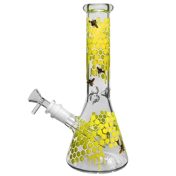 Бонг Стеклянный С Айс Системой "Honeycomb Bong Yellow"