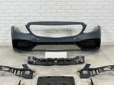 Бампер у зборі стиль AMG C63 Mercedes C-class W205 2014-2018 1234 upgrade для Mercedes-Benz C Class W205 2014-2021 (8450)