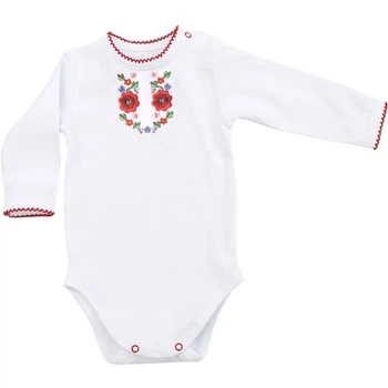 Боді вишиванка Ladan Квіточки 62 Білий (BD12-102-DR)
