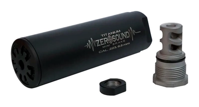 Глушитель Zero Sound TITANium Mini Brake кал. 223 - 6,5 Creedmoor. Резьба 1/2"-28 UNEF