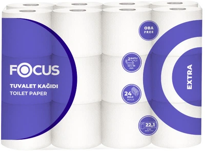 Туалетний папір Focus Extra 22.1 м 2 шари 24 рулони (8690536010523)