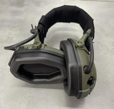 Тактические активные наушники HD-16 с шумоподавлением, универсальное крепление, на голову и шлем, блютуз, олива