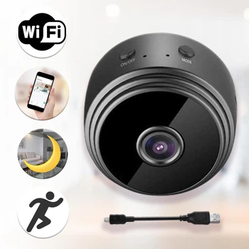 Мини IP камера видеонаблюдения Full HD смарт камера с ночным видением Wi-Fi c датчиком движения