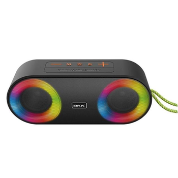 Беспроводная портативная Bluetooth колонка акустика с LED подсветкой BKK K215 |BT5.2, TWS, AUX/TF/USB/FM, 2*5W| Черный