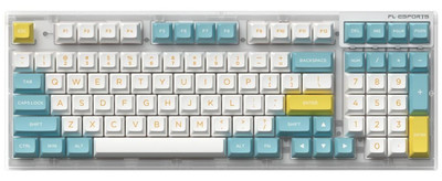 Клавіатура FL ESPORTS FL980V2 White Sea Salt Kailh Box Blueberry South LED Three-Mode (FL980V2-3914)