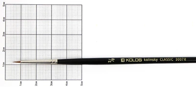 Пензель колонок круглий Kolos Classic 3007R № 00 коротка ручка (4230070R00)
