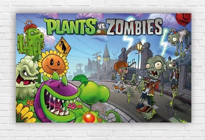 Паперовий плакат "Рослини проти Зомбі / Plants vs. Zombies" 120х75см