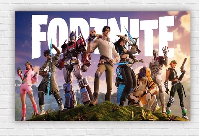 Бумажный плакат "Фортнайт/Fortnite, фиолетовый фон" 120х75см