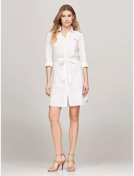 Женское белое платье Tommy Hilfiger Belted Poplin Shirtdress (размер S)