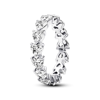 Серебряное кольцо Pandora Ряд сердец 193103C01 52.