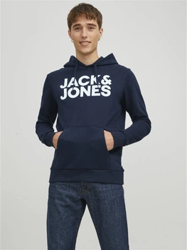 Худи мужское Jack & Jones 12152840 S Темно-синее (5714487361855)
