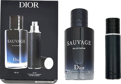 Подарунковий набір для чоловіків Dior Sauvage Парфумована вода 100 мл + Парфумована вода 10 мл (3348901536455)
