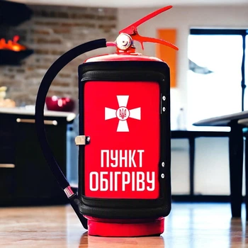Подарок для мужчин "Мини - БАР Огнетушитель "Пункт обогрева" + 2 стакана в подарок