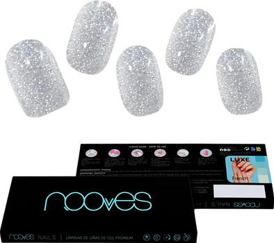 Гель-плівка для нігтів Nooves Laminas Dazzling Diva Premium Glam Glitter Gris 20 шт (8436613950470)