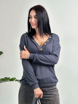 Женский пуловер с пуговицами Fashion 50/52 Графит