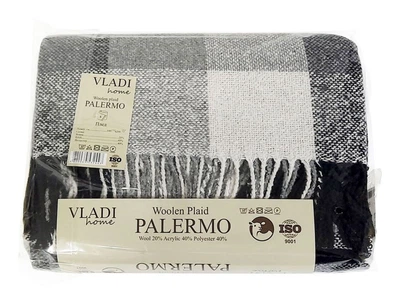 Плед Vladi. Palermo 08 PICTOR білий дим-світлий антрацит-140х200