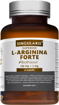Амінокислота Singularis Superior L-Arginina Forte Bioperine 60 капсула (5903263262626)