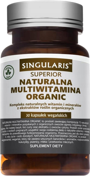 Вітамінно-мінеральний комплекс Singularis Natural Organic Multivitamin 30 капсул (5903263262985)