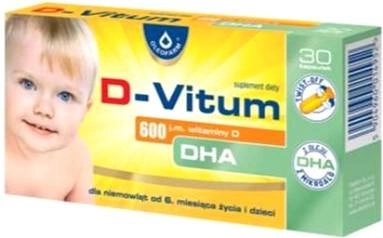 Witamina D Oleofarm D-Vitum 600 IU of vitamin D with DHA 30 caps (5904960014952)