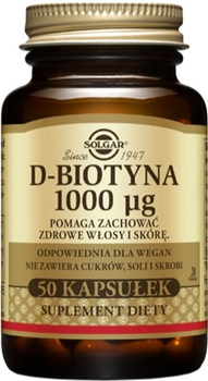 D-Biotyna Solgar 1000 Mg 50 saps (0033984004771)