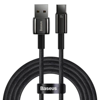 Кабель Baseus Tungsten Gold Fast Charging Data Cable USB to Type-C 100W 20V 5A 2м (CAWJ000101) Black
