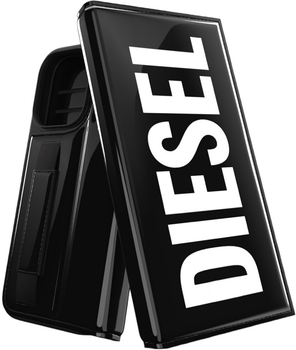 Etui plecki Diesel Wallet Case do Apple iPhone 14 Pro Black/White (8718846101318)